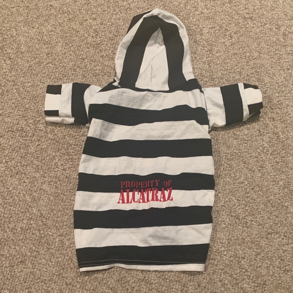 Black and White Striped Dog Hoodie